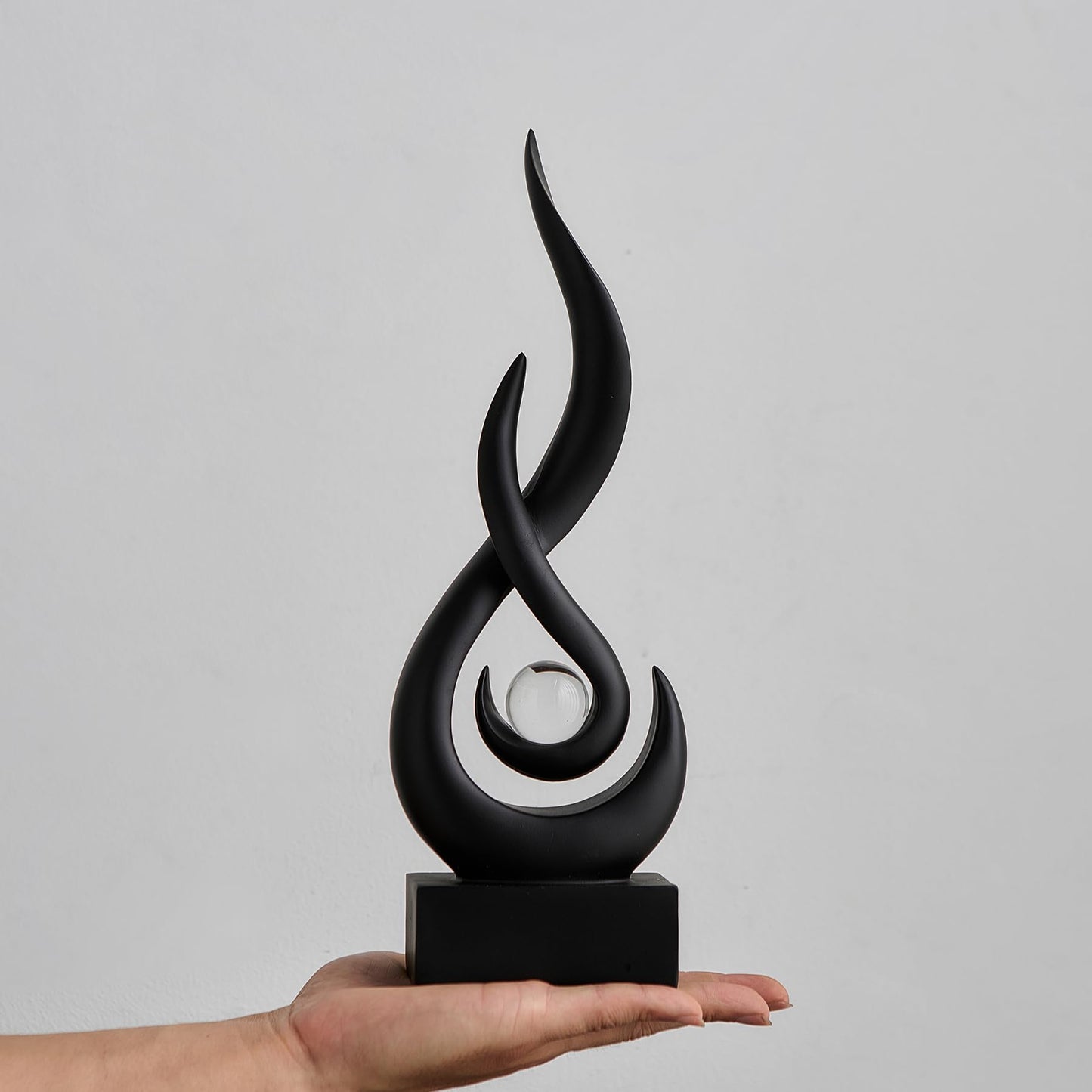 Black Decor Modern Flame Statue Home