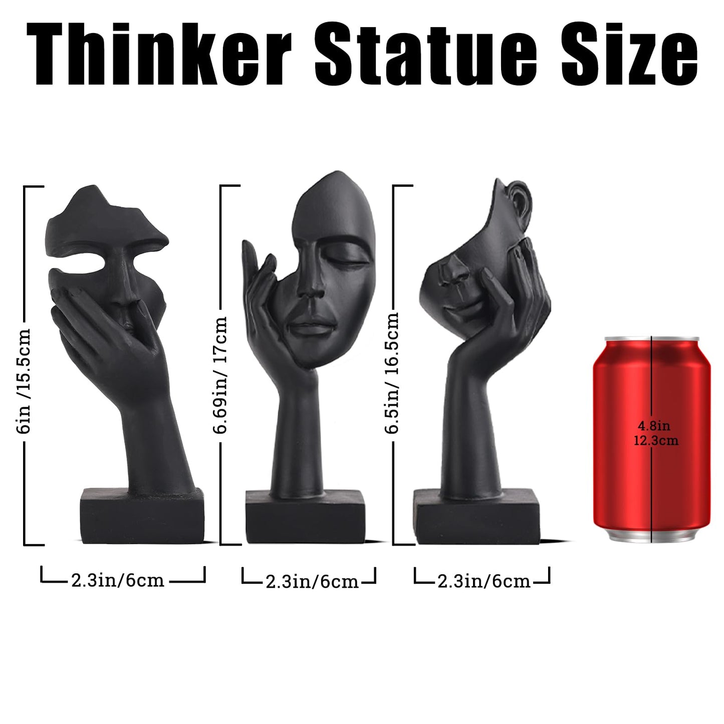 3 Pcs Thinker Small Statue