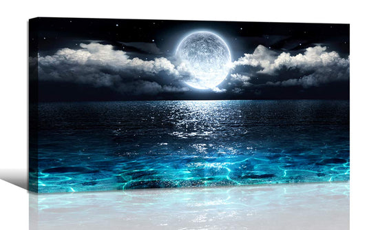 Wall Art Moon Sea Ocean Landscape