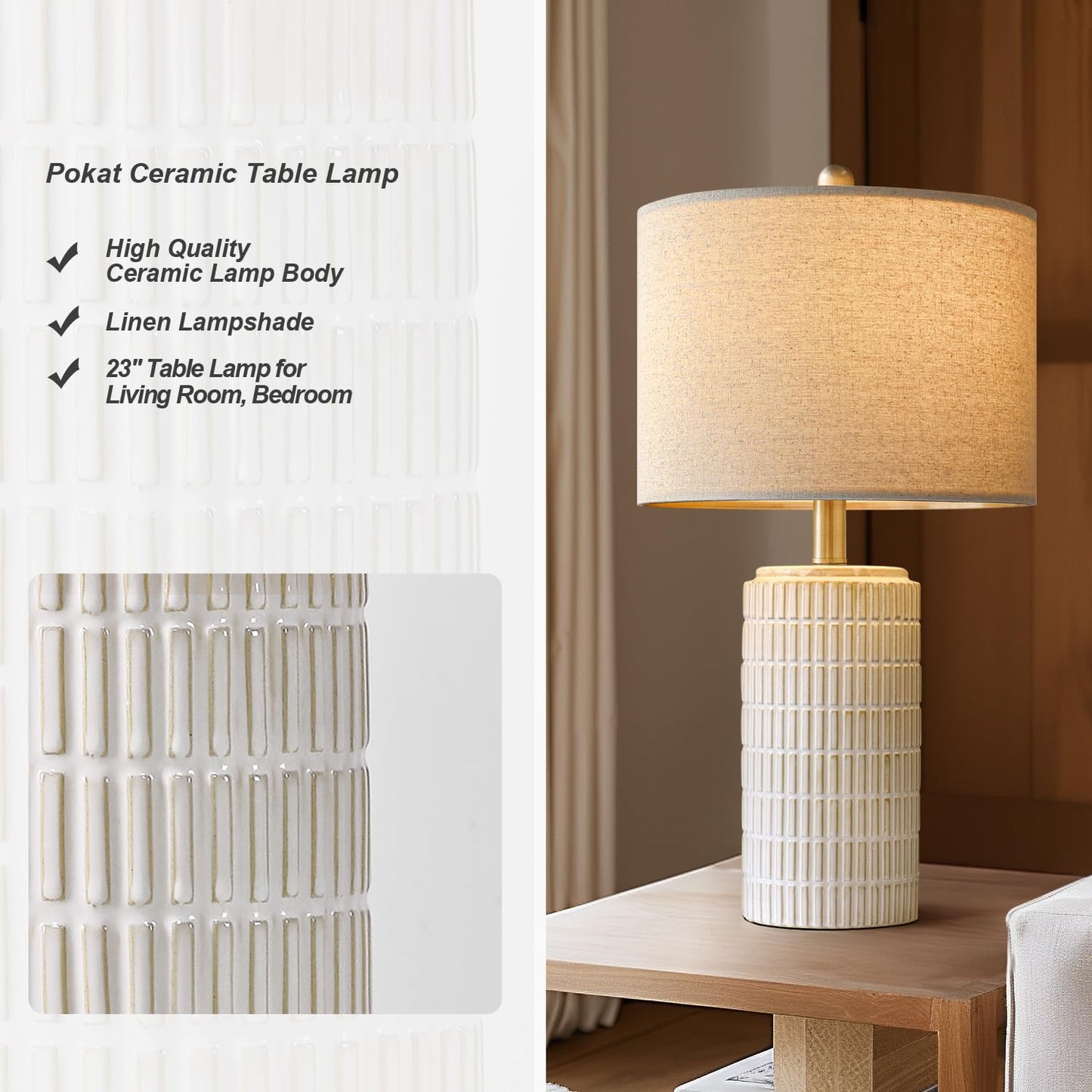 Modern Ceramic Table Lamp Set of 2