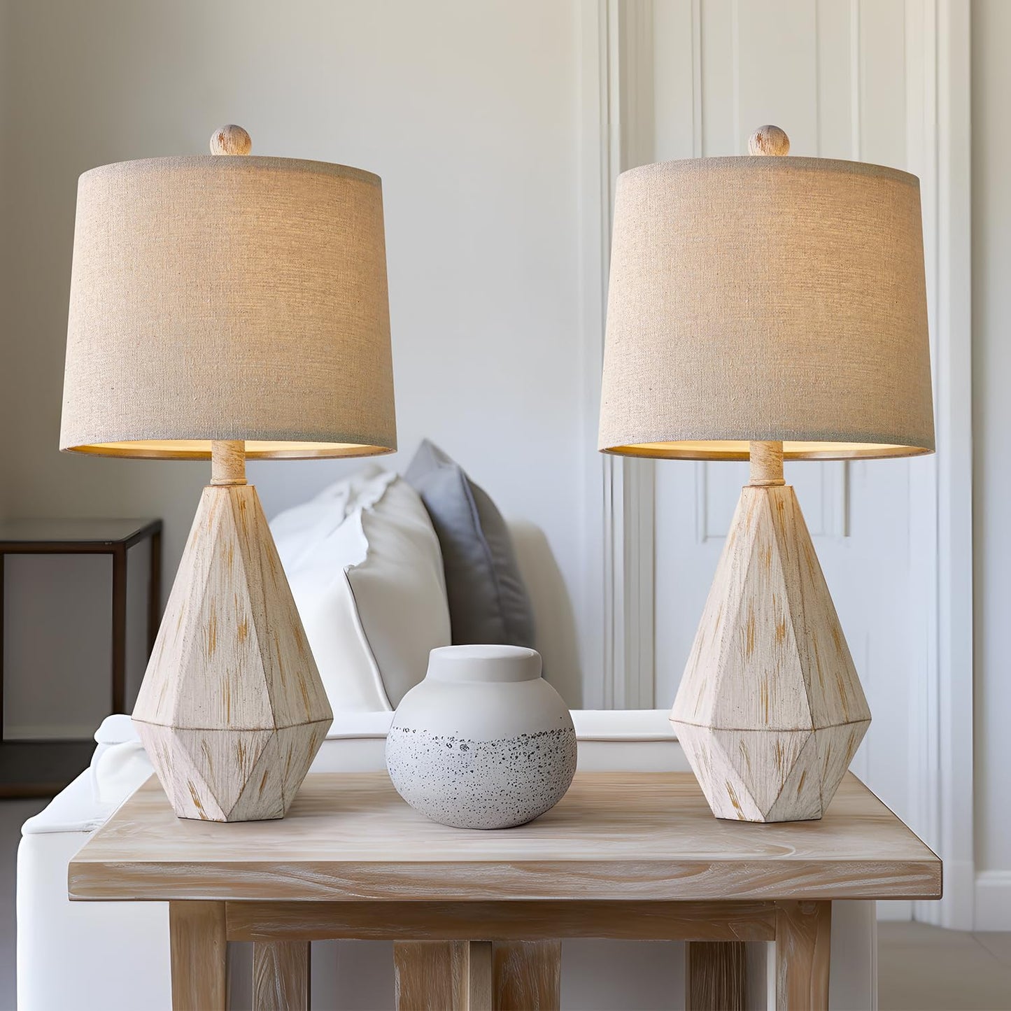 Rustic Table Lamp Set of 2 for Bedroom