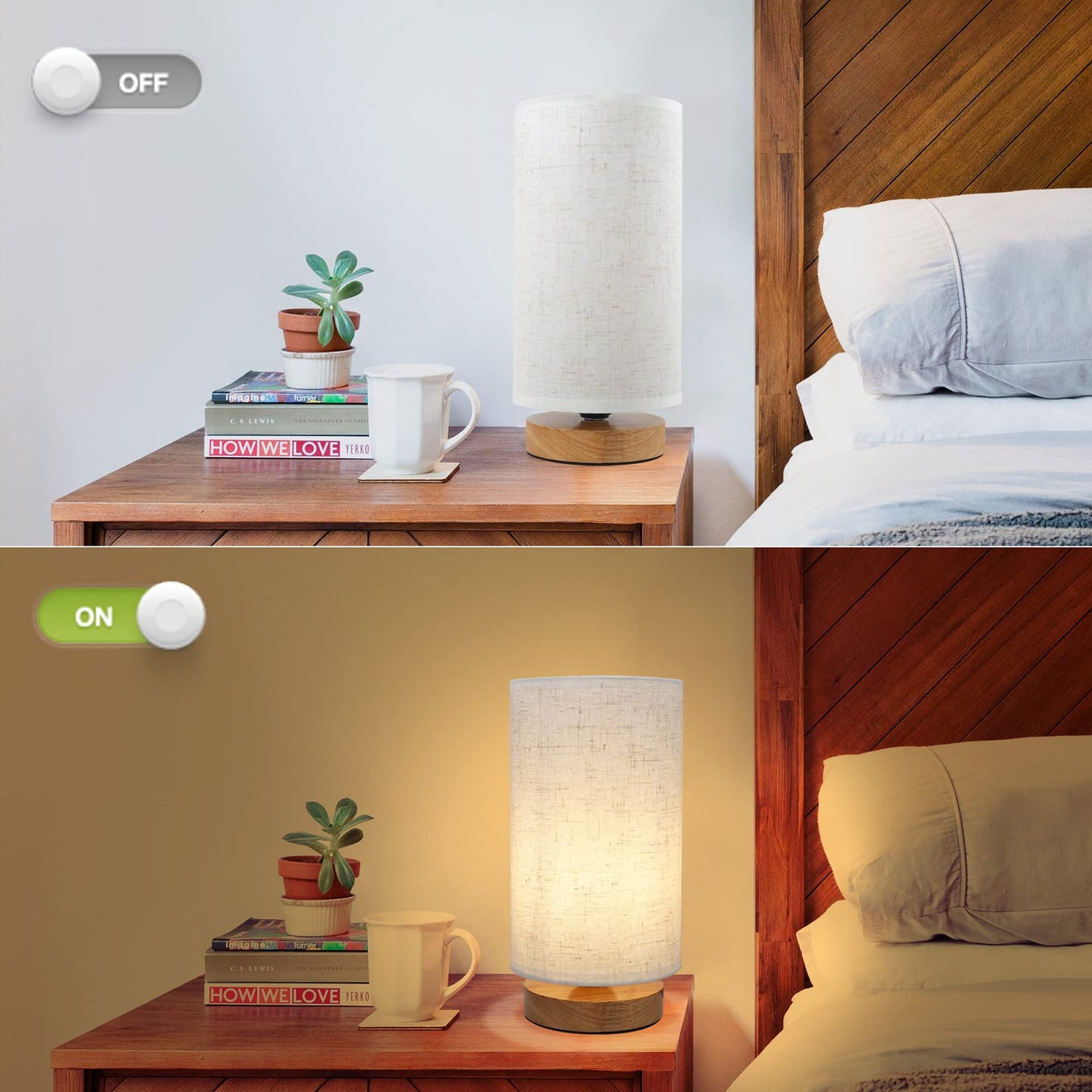 Small Bedside Night Table Lamp for Bedroom