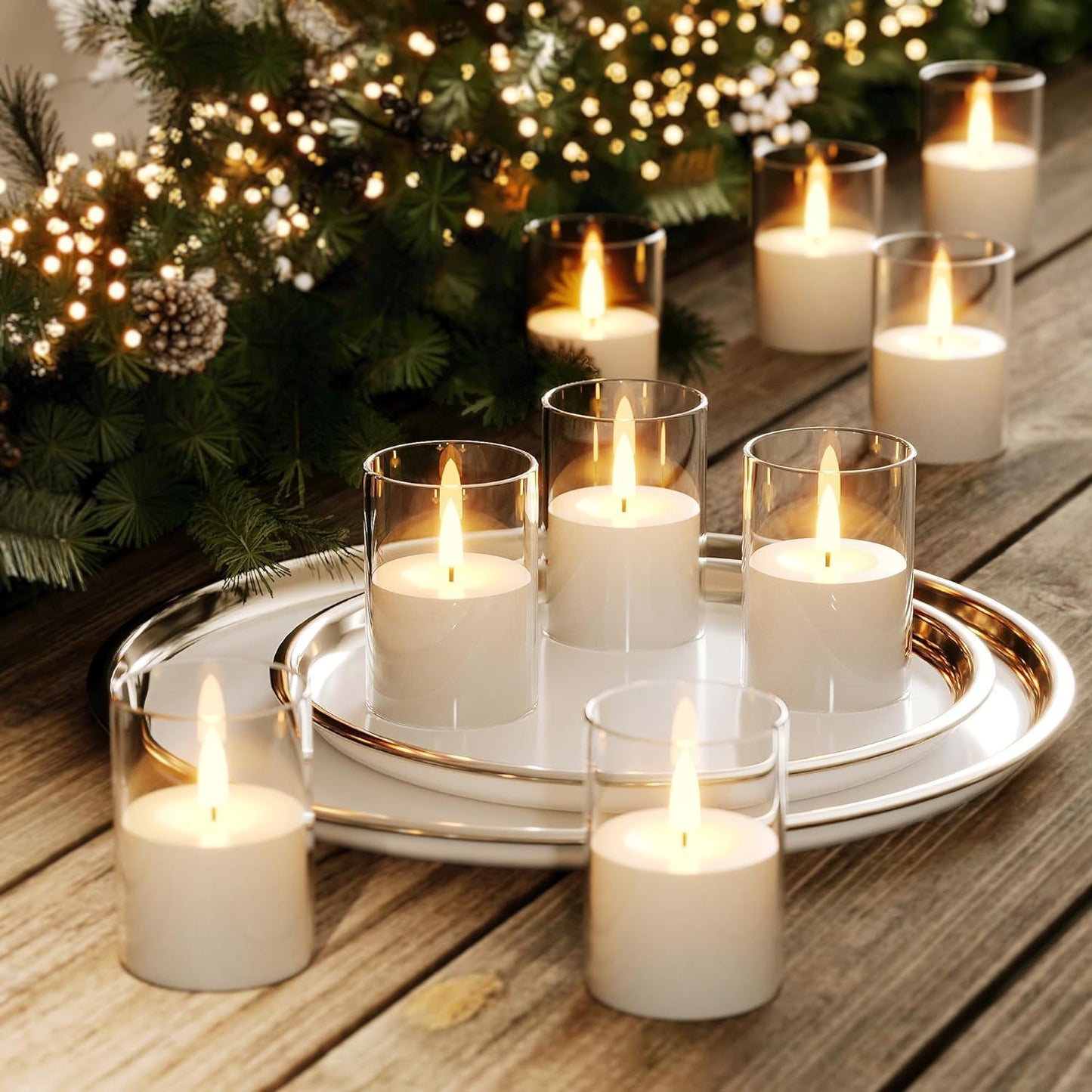 12Pack Flickering Flameless Candles with Timer