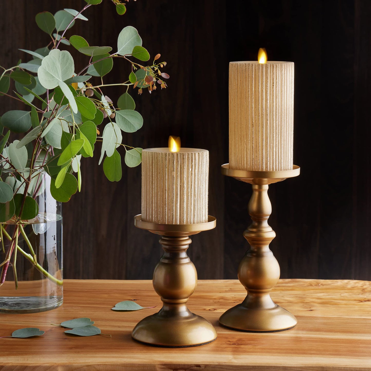 Flameless LED Candle with Embossed Metallic Furrow